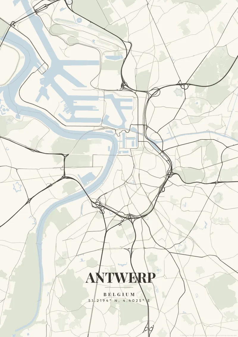 Antwerp Ivory Tower map poster