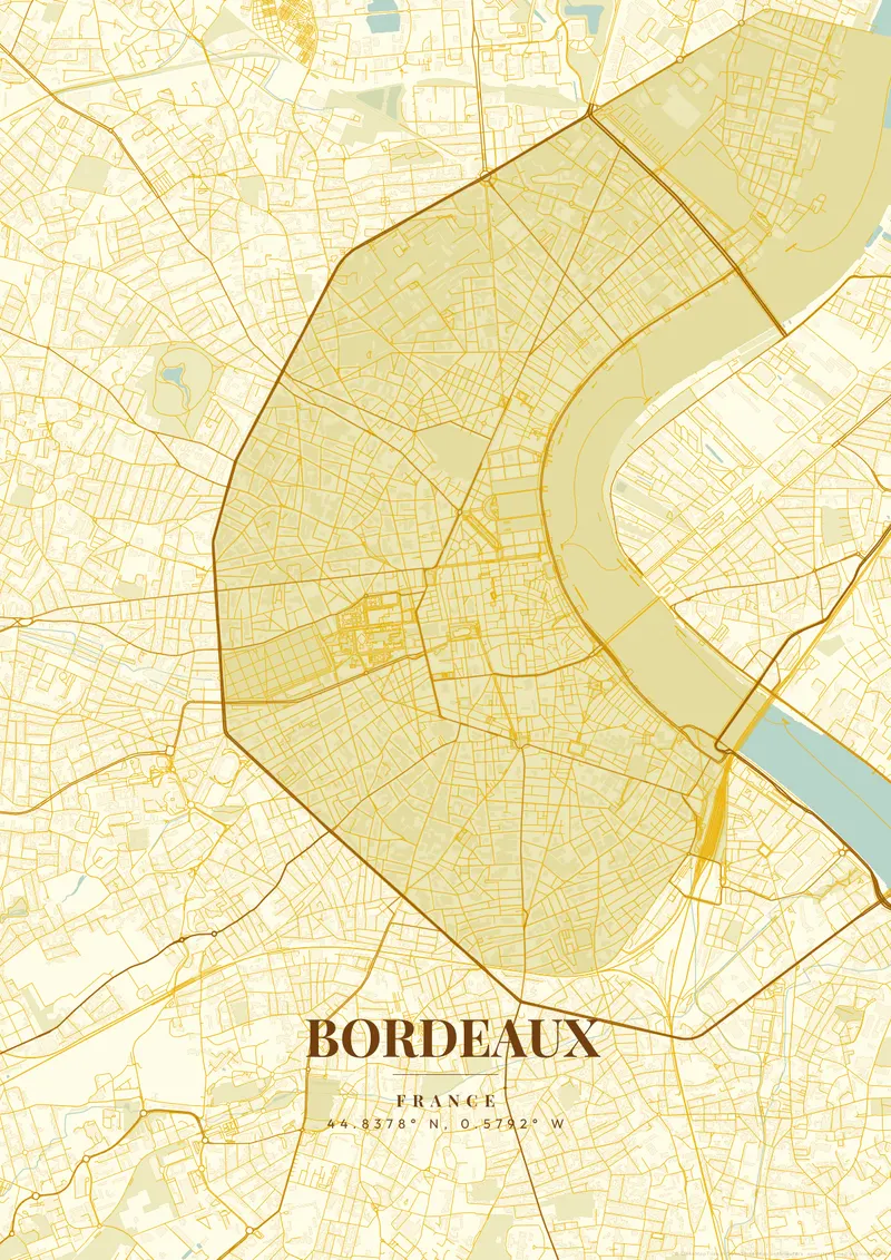 Bordeaux Golden Era map poster
