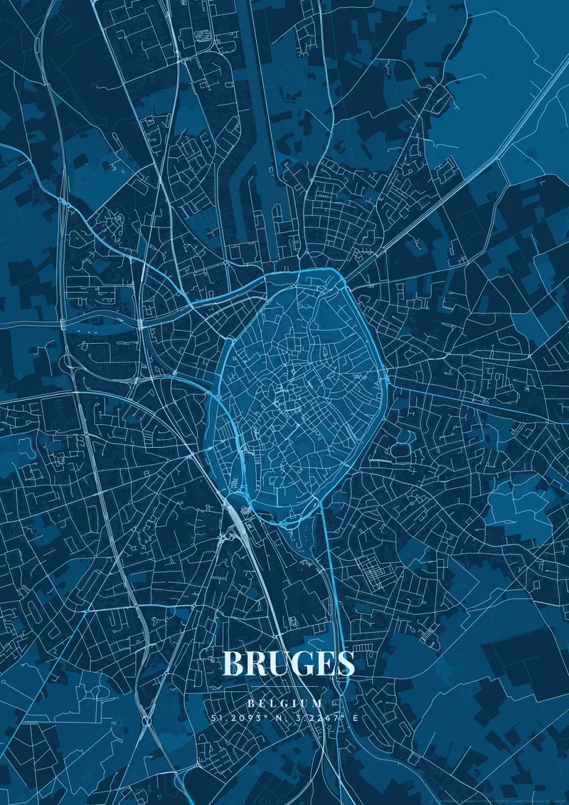 Bruges Deep Ocean map poster