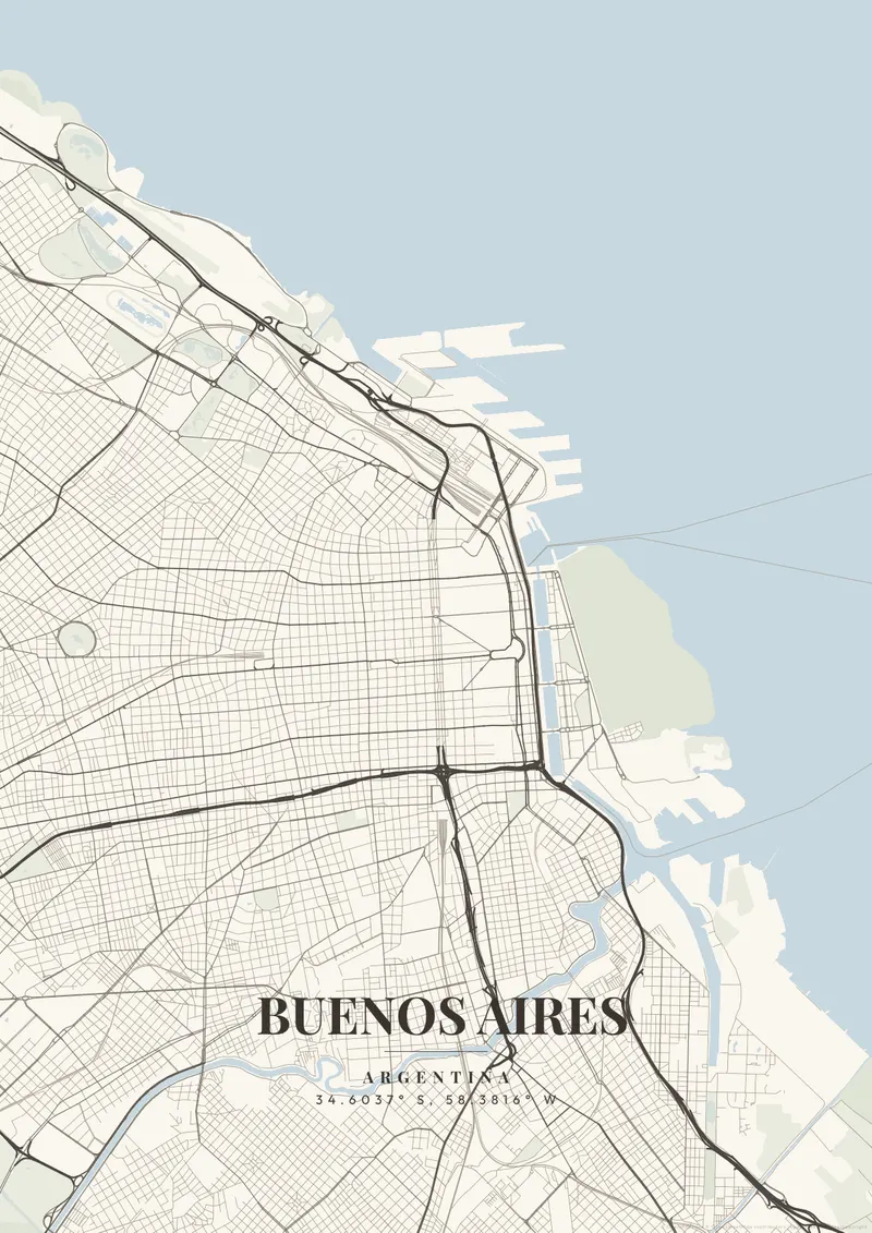 Buenos Aires Ivory Tower map poster