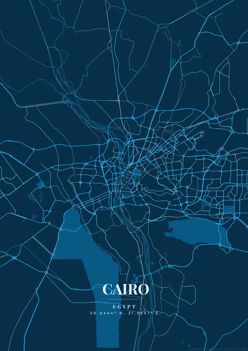 Cairo Deep Ocean map poster