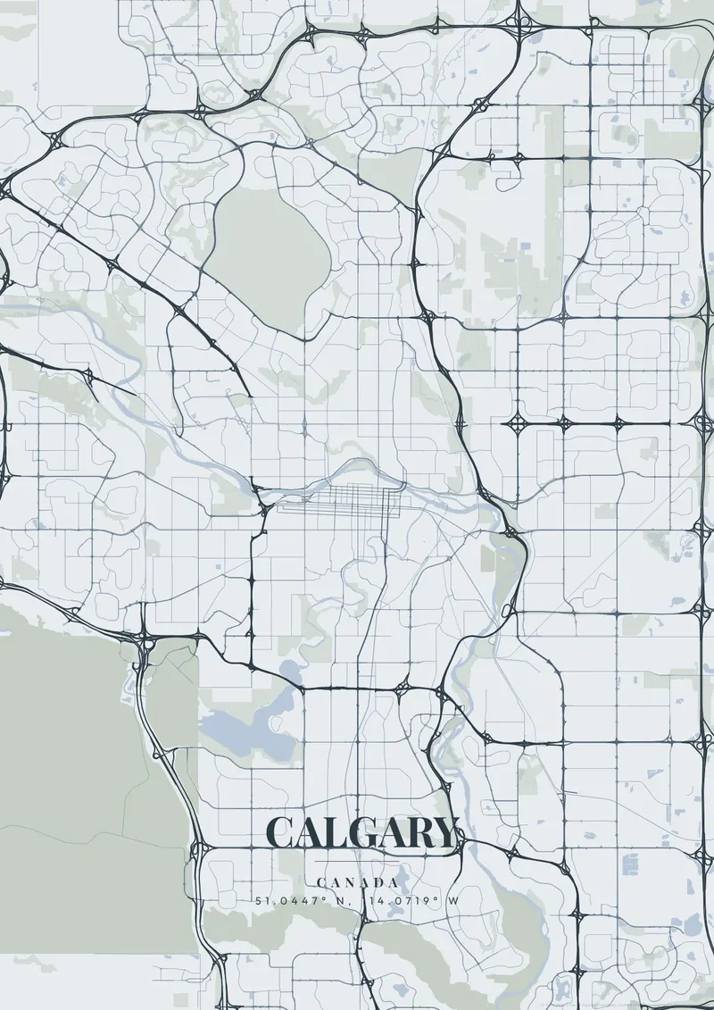 Calgary Nordic Fjord map poster