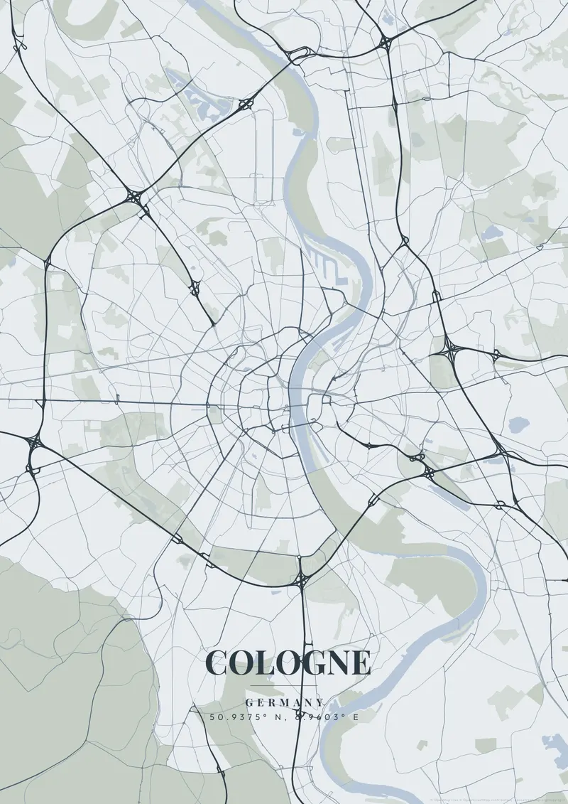 Cologne Nordic Fjord map poster