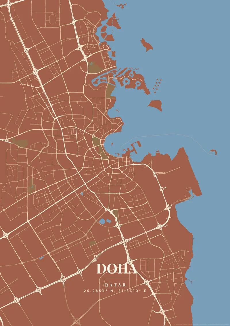 Doha Terracotta Villa map poster