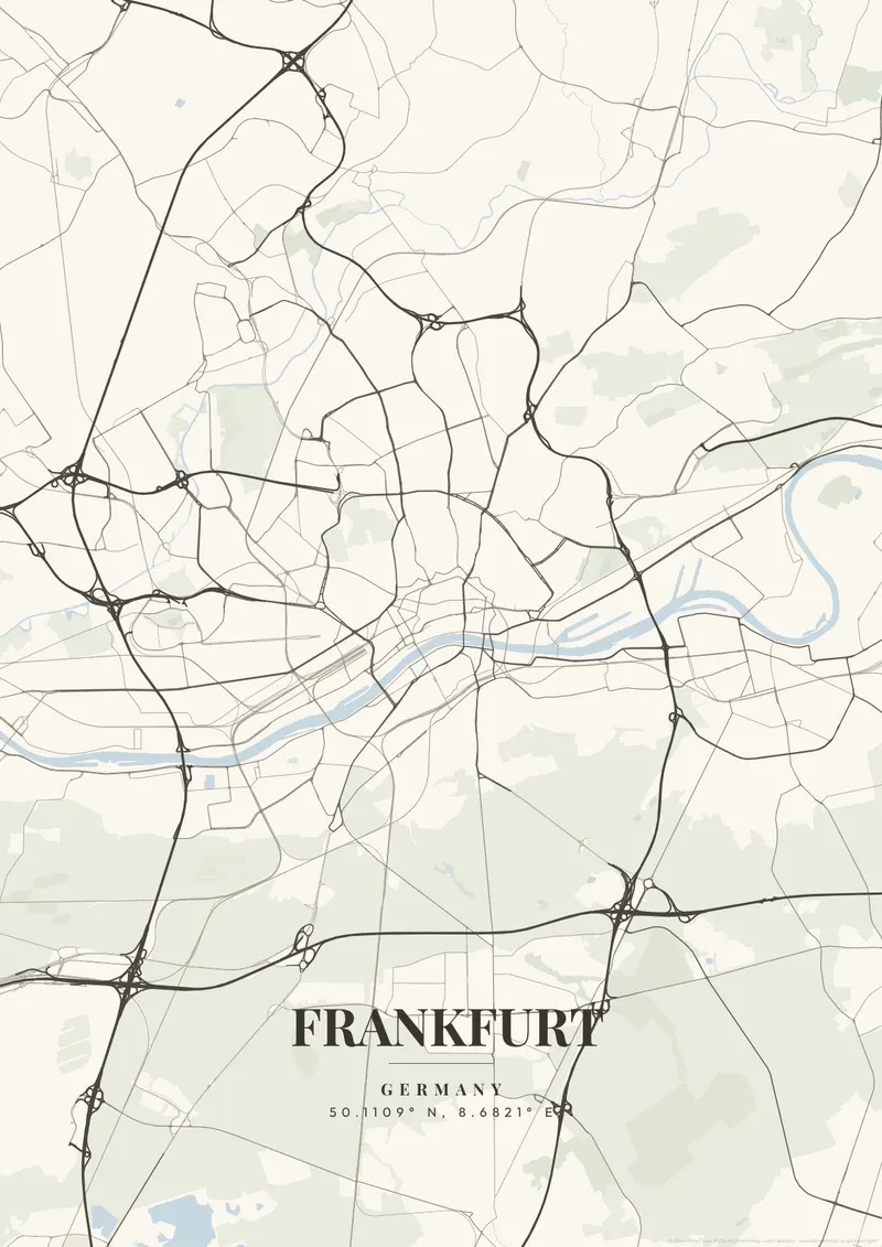 Frankfurt Ivory Tower map poster