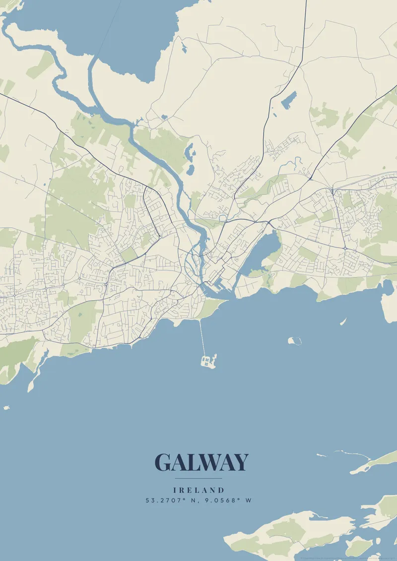 Galway Vintage Atlas map poster