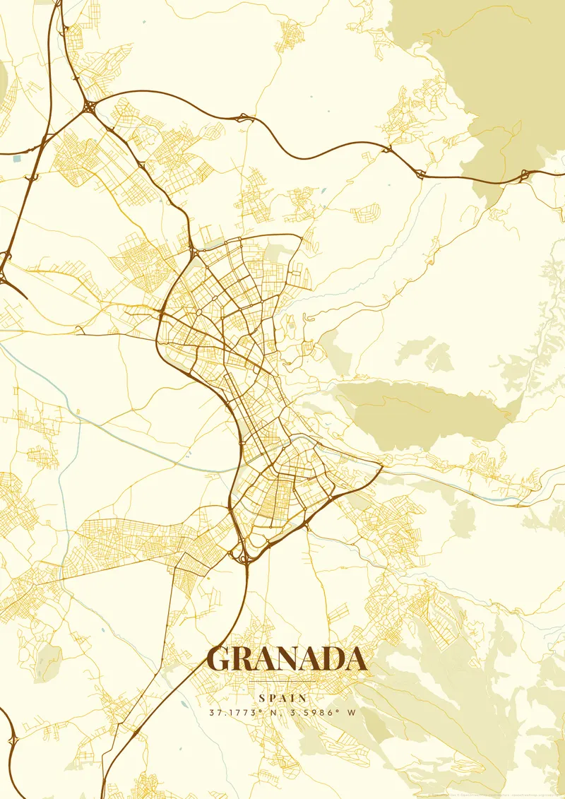Granada Golden Era map poster