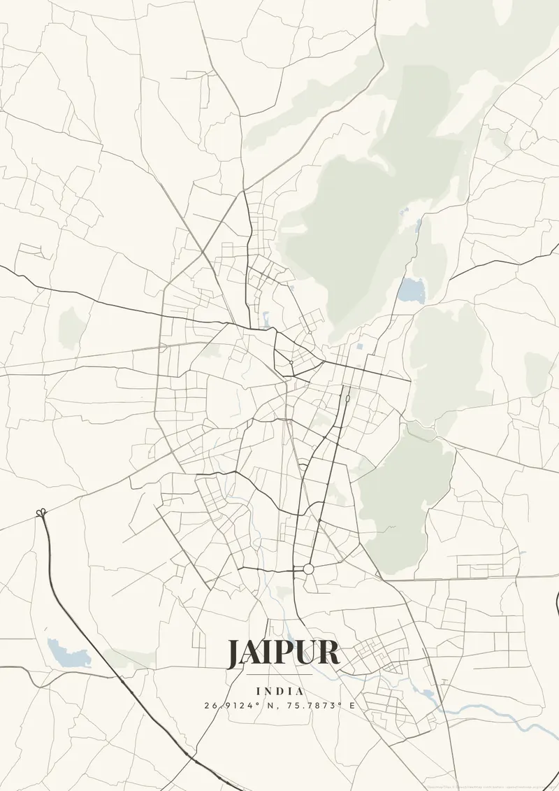 Jaipur Ivory Tower map poster