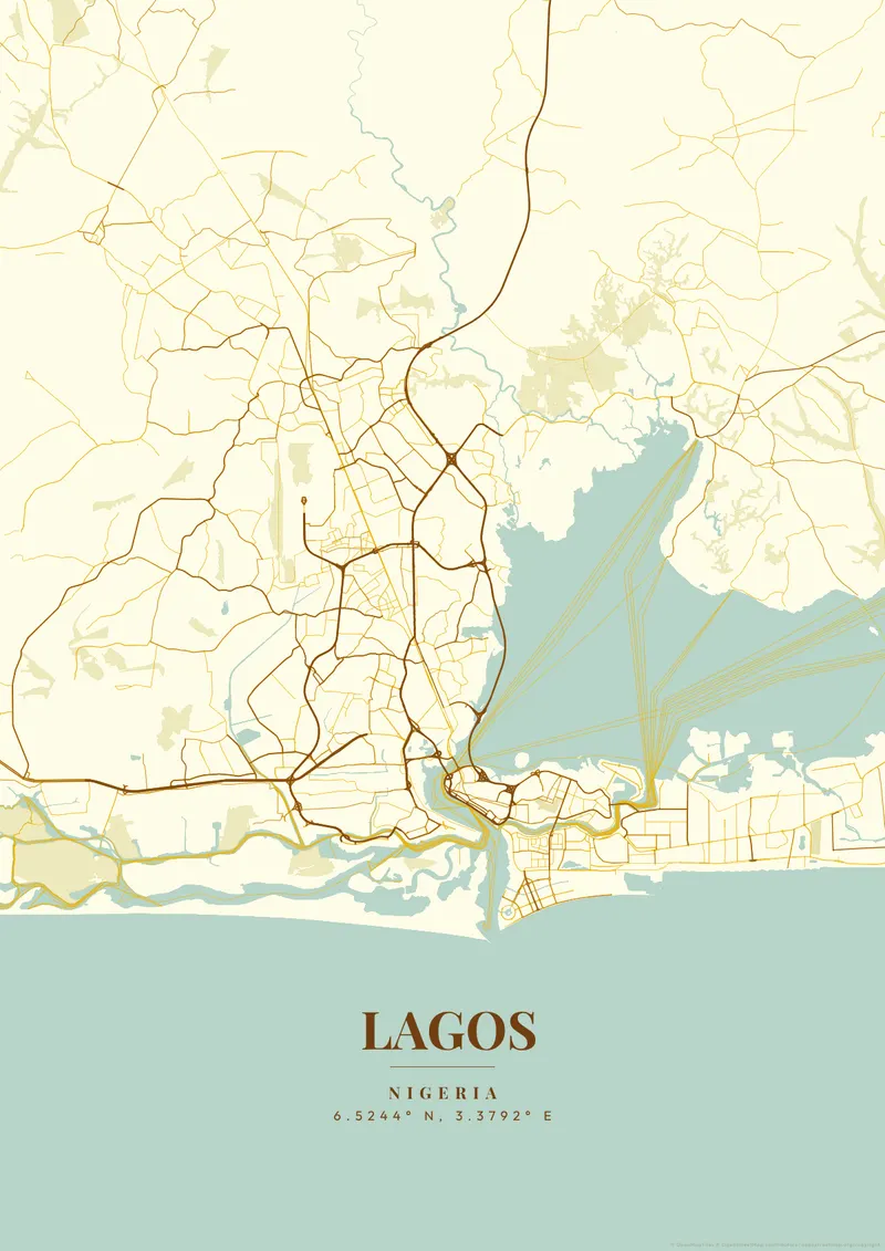 Lagos Golden Era map poster