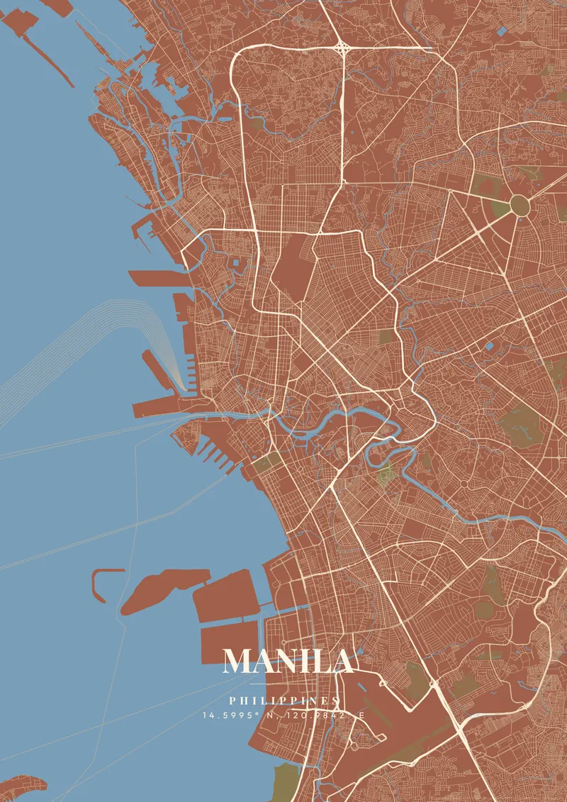 Manila Terracotta Villa map poster