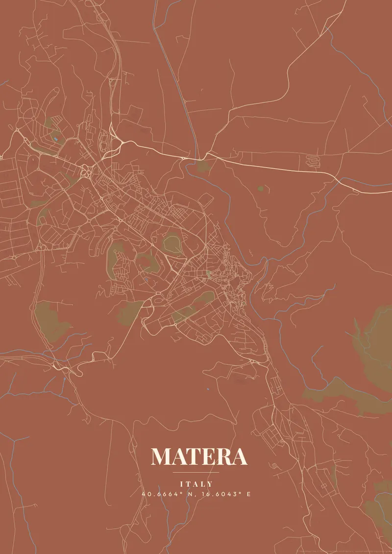 Matera Terracotta Villa map poster