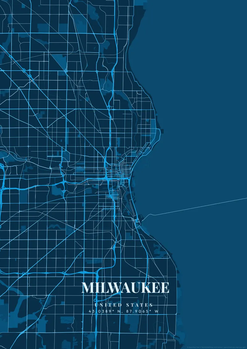 Milwaukee Deep Ocean map poster