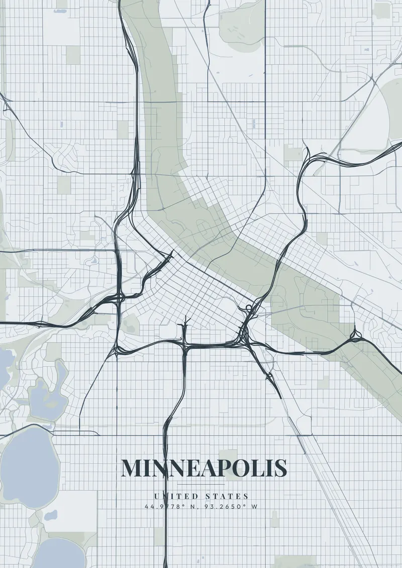 Minneapolis Nordic Fjord map poster