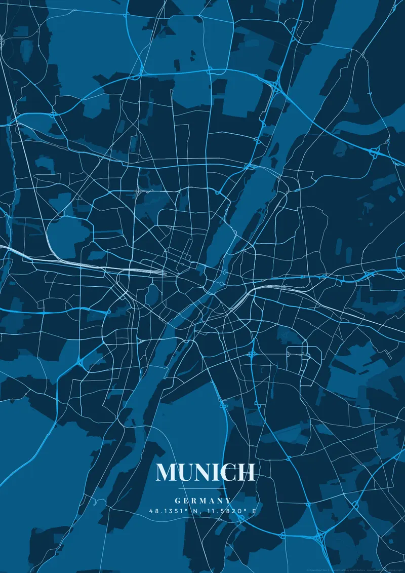 Munich Deep Ocean map poster