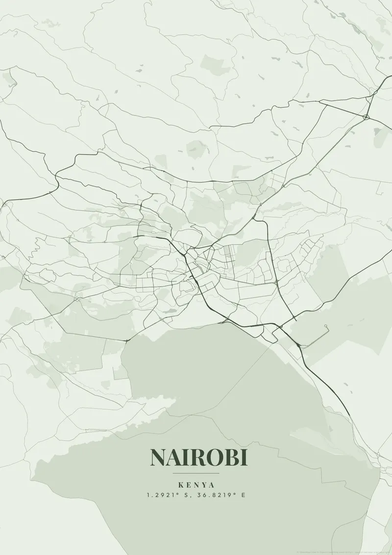 Nairobi Sage Garden map poster
