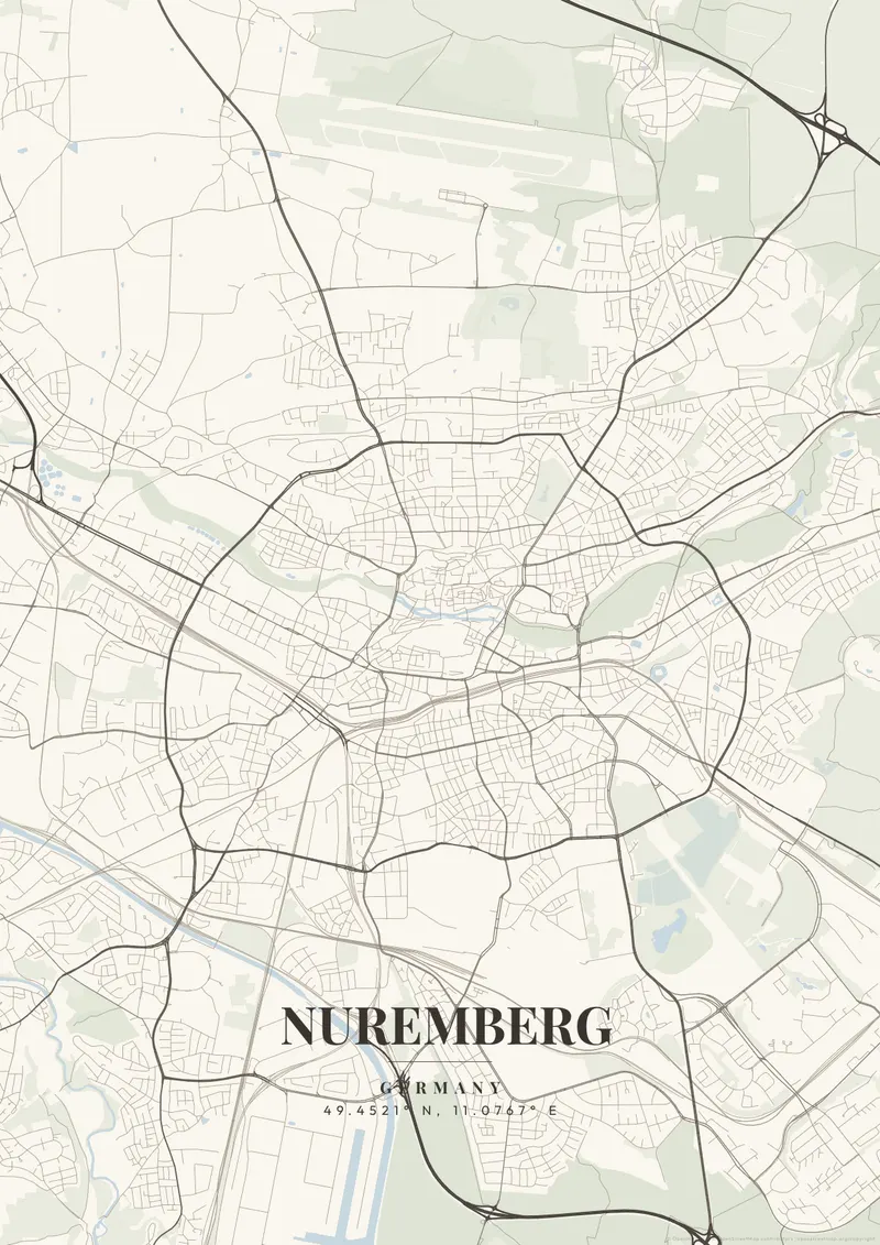 Nuremberg Ivory Tower map poster