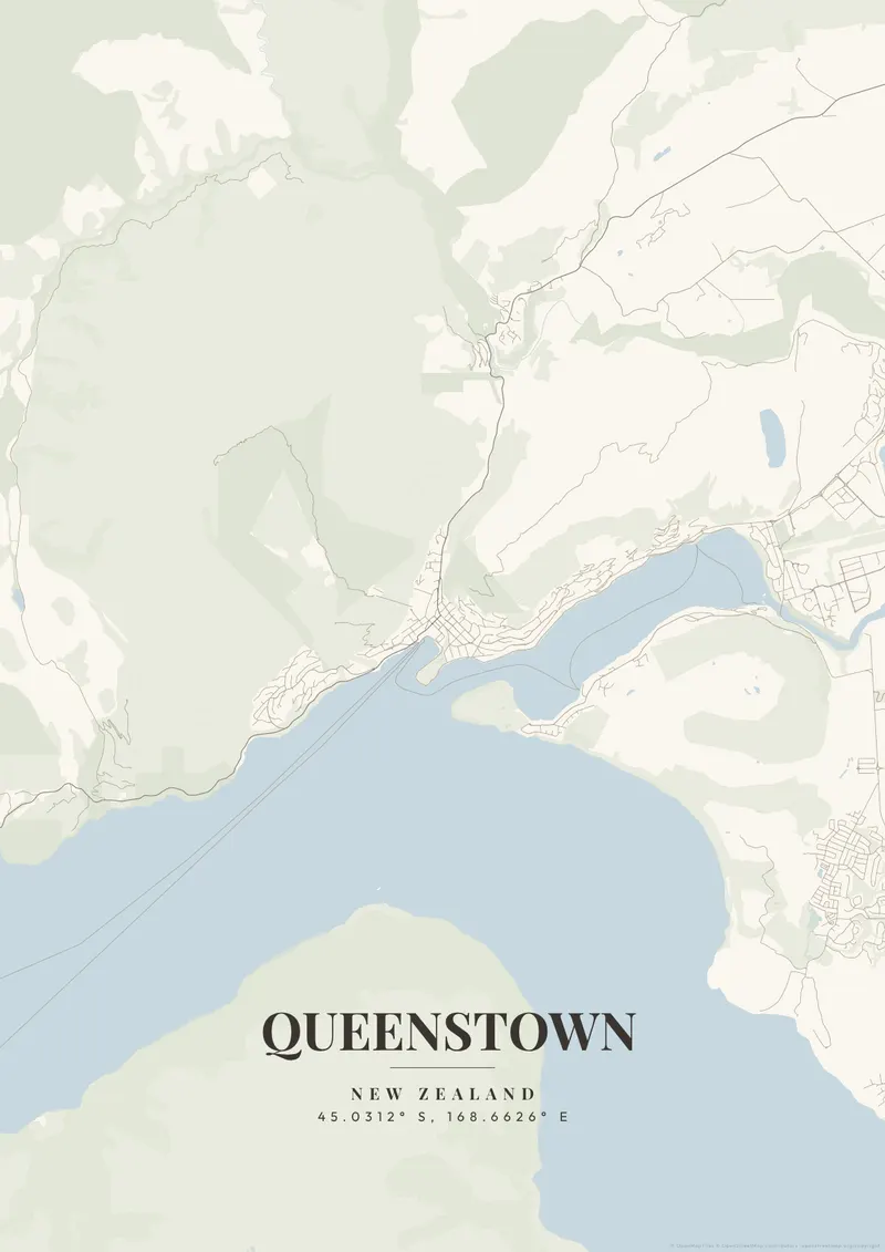 Queenstown Ivory Tower map poster