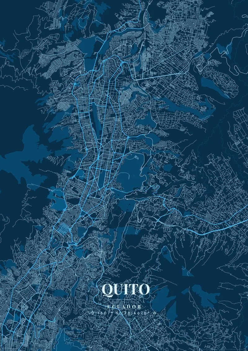 Quito Deep Ocean map poster