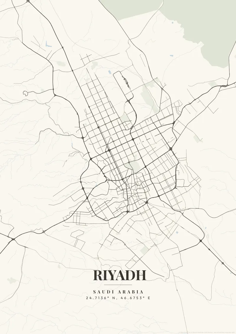 Riyadh Ivory Tower map poster
