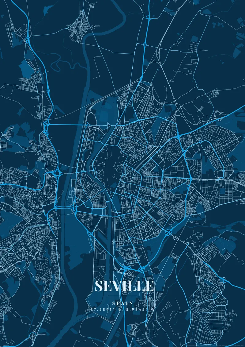 Seville Deep Ocean map poster