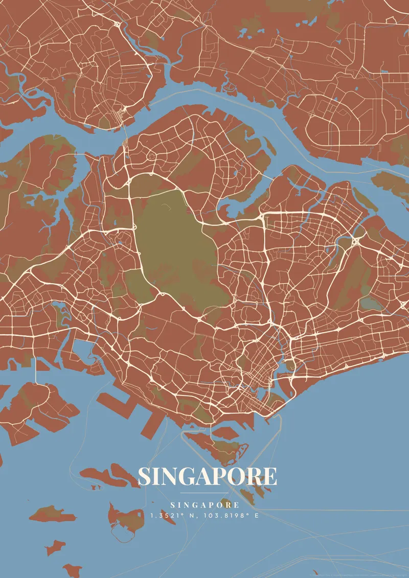 Singapore Terracotta Villa map poster