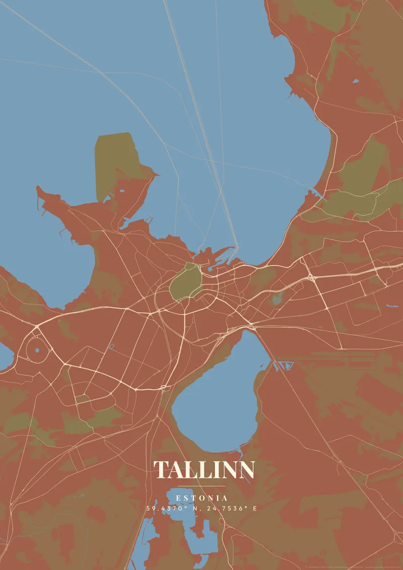 Tallinn Terracotta Villa map poster