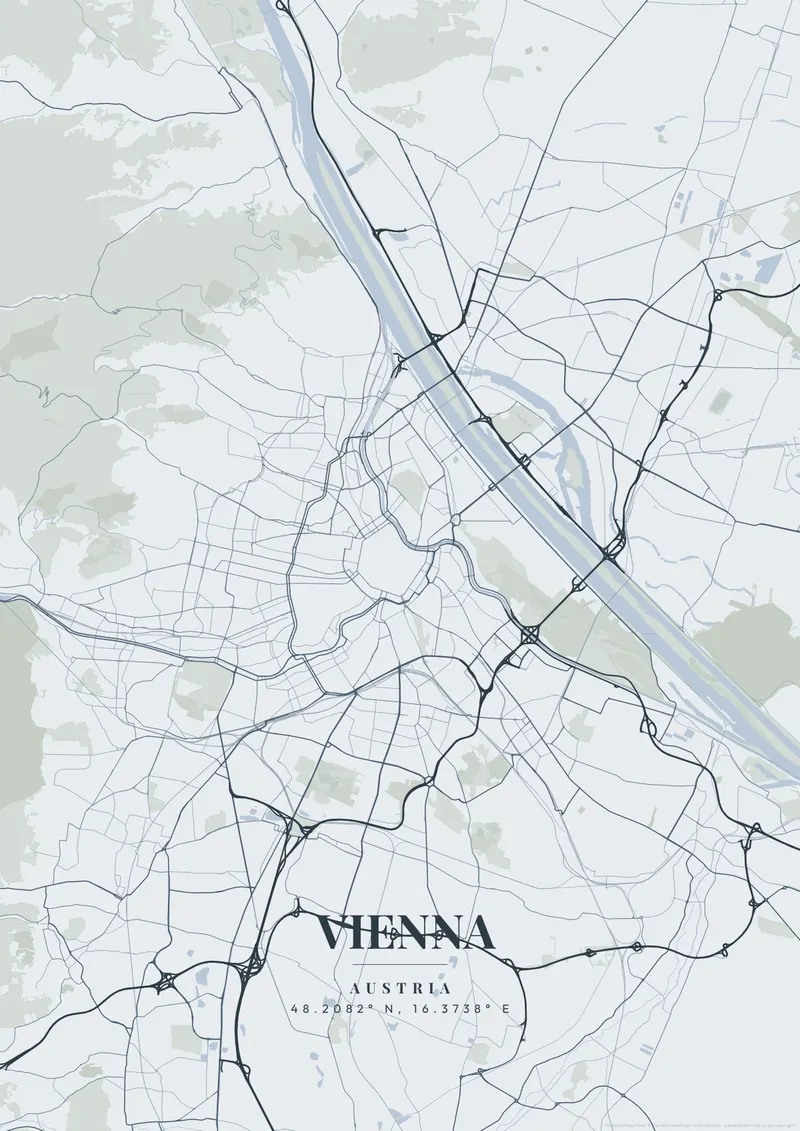 Vienna Nordic Fjord map poster
